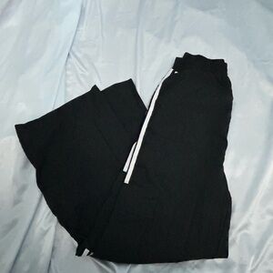 Chic Black Pants with White Stitching